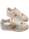 Women's Screener GG Crystal Low Top Sneakers Beige - GUCCI - BALAAN 6