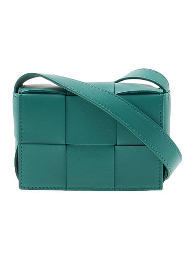 Intrecciato Cassette Small Cross Bag Green - BOTTEGA VENETA - BALAAN 1