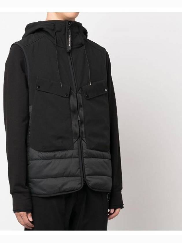 Shell R Mix Goggle Hooded Padded Vest Black - CP COMPANY - BALAAN 3