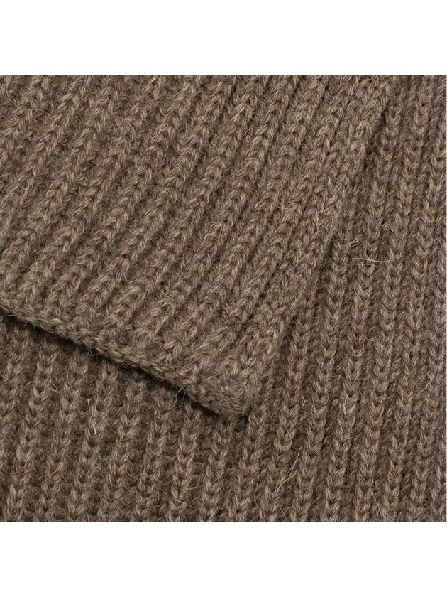 ribbed wool short muffler SHORT SCARF NATURAL TAUPE - ANDERSEN-ANDERSEN - BALAAN 4