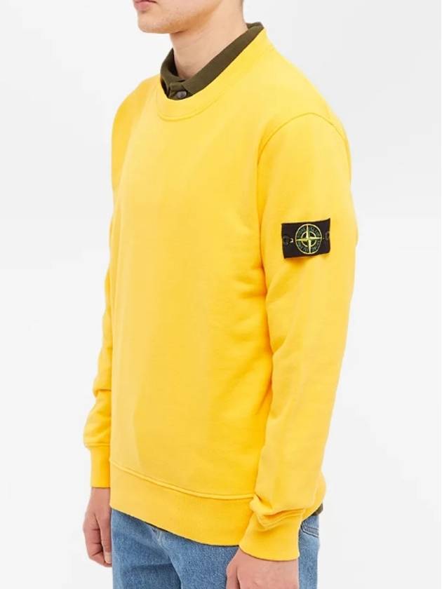 Wappen Patch Crew Neck Sweatshirt Yellow - STONE ISLAND - BALAAN 3