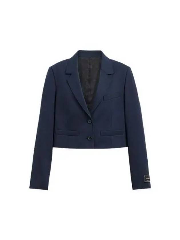 Cropped Blazer Jacket Navy - COACH - BALAAN 2