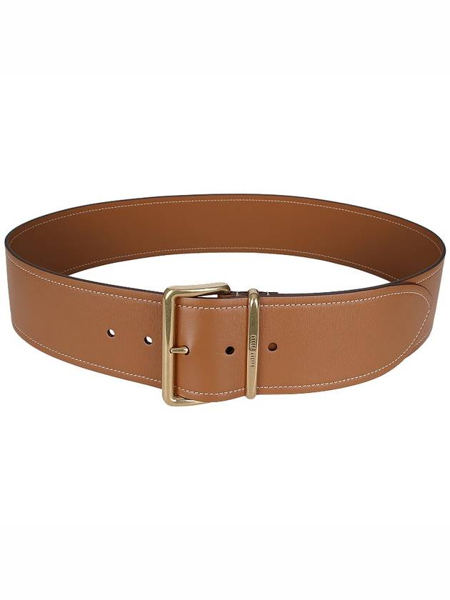 Metal Buckle Leather Belt Caramel - MIU MIU - BALAAN 10