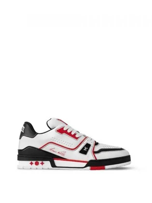 LV Trainer Low Top Sneakers Black Red - LOUIS VUITTON - BALAAN 1