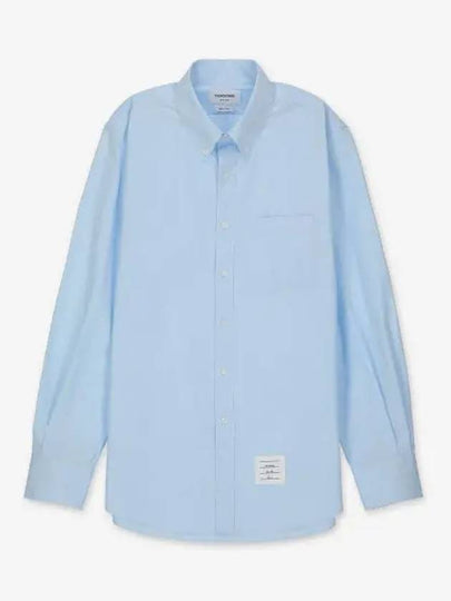 Straight fit long sleeve needle contrast solid poplin shirt light blue MWL272D03113480 - THOM BROWNE - BALAAN 2