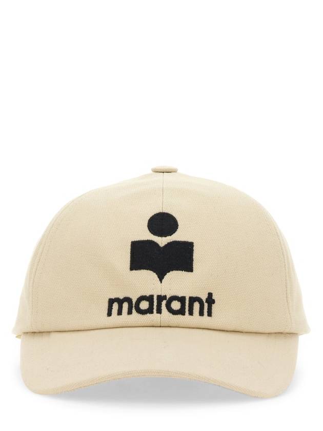 Tyron Logo Cotton Ball Cap Ecru - ISABEL MARANT - BALAAN 4