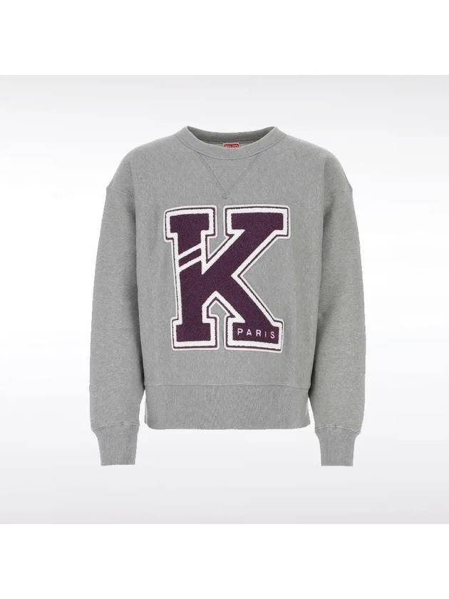 Men's Varsity Cotton Knit Top Grey - KENZO - BALAAN 4