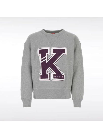 Men's Varsity Cotton Knit Top Grey - KENZO - BALAAN 2