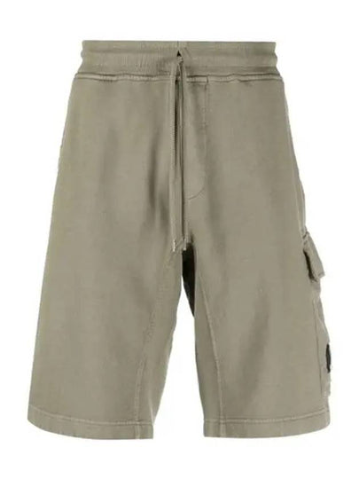 Cotton Fleece Cargo Shorts Green - CP COMPANY - BALAAN 2