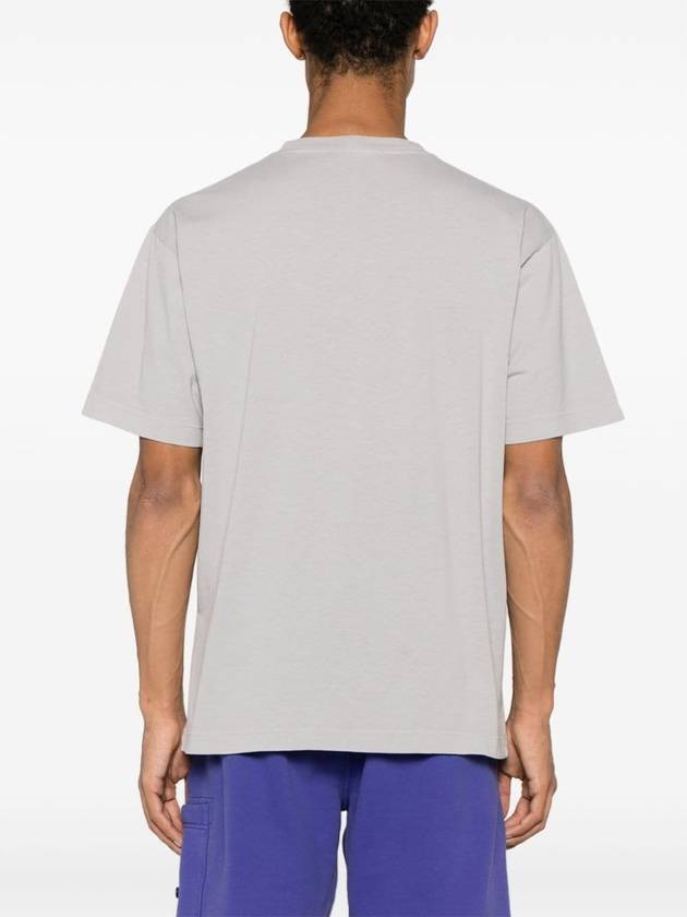 Men's Logo Print Crew Neck Short Sleeve T-Shirt Grey - STONE ISLAND - BALAAN 4