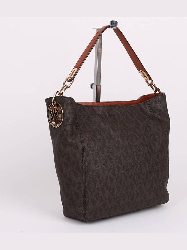 MK pattern brown top handle shoulder bag - MICHAEL KORS - BALAAN 3