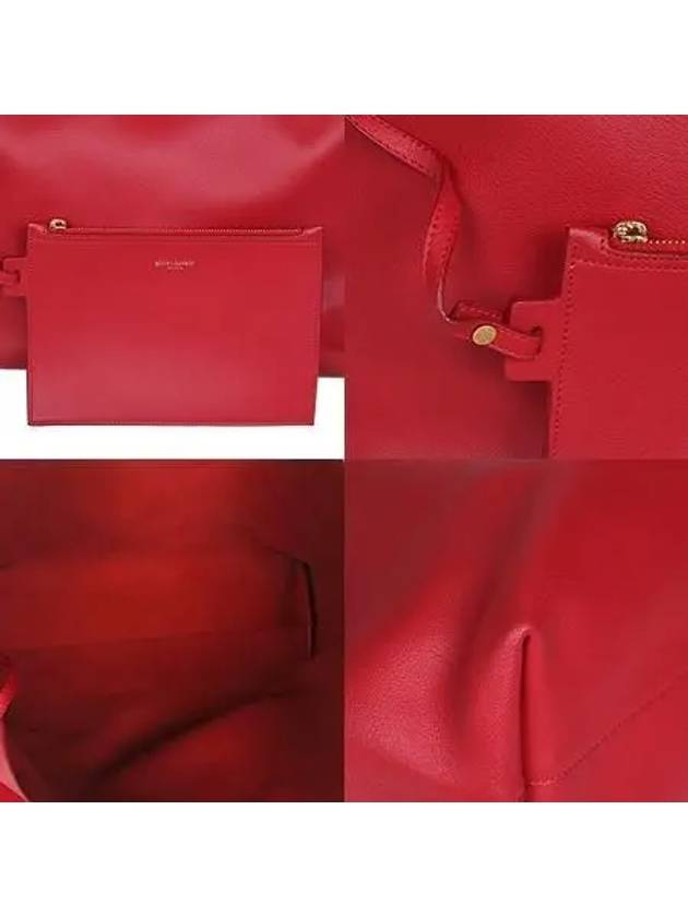 394195 Red color CALF shopper shoulder bag auxiliary pouch - SAINT LAURENT - BALAAN 5