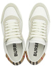 Leather Suede Check Cotton Low Top Sneakers White - BURBERRY - BALAAN 3