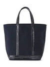 Canvas M Cabas Tote Bag Navy - VANESSA BRUNO - BALAAN 1