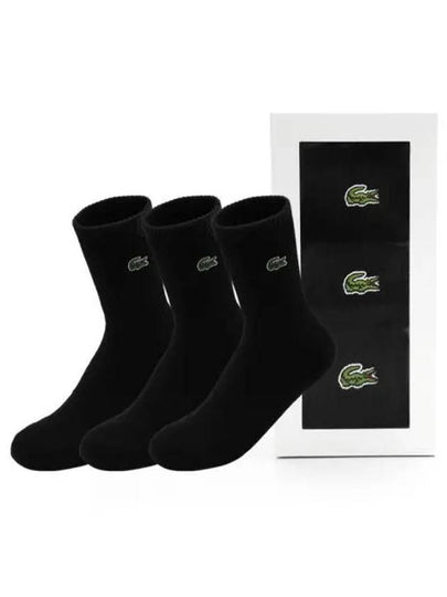 Lacoste Basic Sports Mid Socks 3 Pack Black - LACOSTE - BALAAN 2