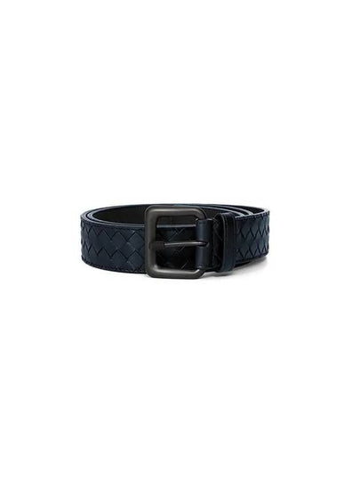 Intrecciato Leather Belt Navy - BOTTEGA VENETA - BALAAN 2