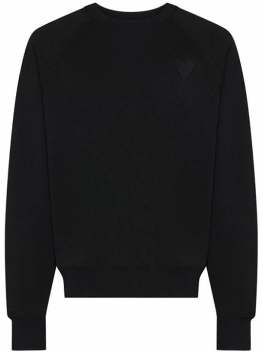 Heart Logo Overfit Sweatshirt Black - AMI - BALAAN 1