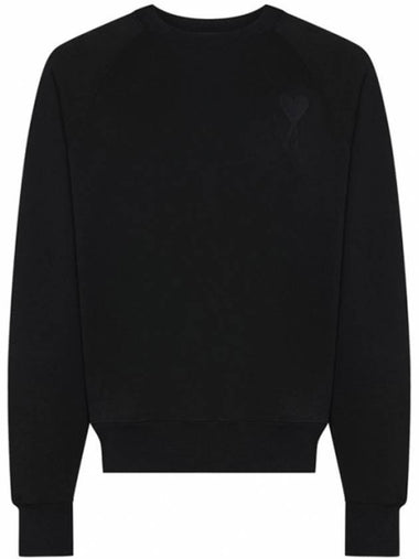 Heart Logo Overfit Sweatshirt Black - AMI - BALAAN 1