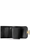 Triomphe Small Shiny Calfskin Half Wallet Black - CELINE - BALAAN 5