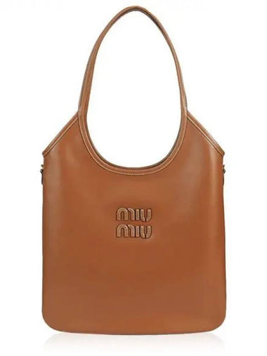 Ivy Leather Shoulder Bag Cognac - MIU MIU - BALAAN 1