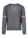 Stripe Armband Merino Wool Cardigan Grey - THOM BROWNE - BALAAN 3