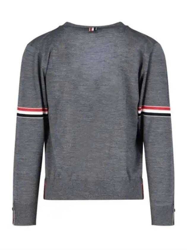 Stripe Armband Merino Wool Cardigan Grey - THOM BROWNE - BALAAN 3