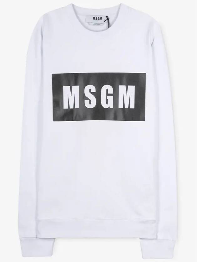 Box Logo Print Cotton Sweatshirt White - MSGM - BALAAN 3