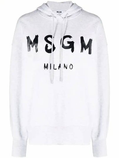 Logo Print Cotton Hoodie Light Grey - MSGM - BALAAN 2