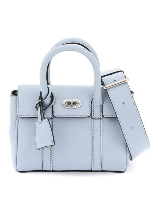 Bayswater Leather Shoulder Bag Light Blue - MULBERRY - BALAAN 1