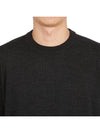 Regular Fit Crew Neck Wool Knit Top Melange Charcoal - STONE ISLAND - BALAAN 7