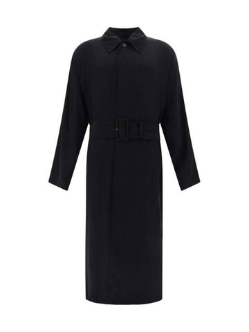 Belted Maxi Trench Coat Black - BALENCIAGA - BALAAN 1