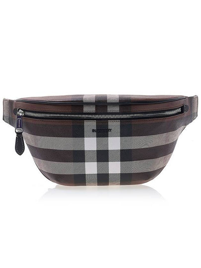 Checked Leather Bum Belt Bag Dark Birch Brown - BURBERRY - BALAAN 2