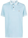 Wappen Cotton Short Sleeve Polo Shirt Sky Blue - STONE ISLAND - BALAAN 1