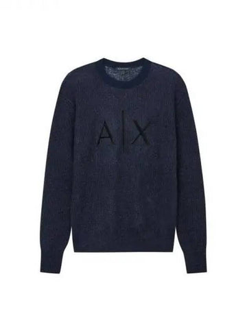 Women s AX logo mohair knit navy 271717 - ARMANI EXCHANGE - BALAAN 1