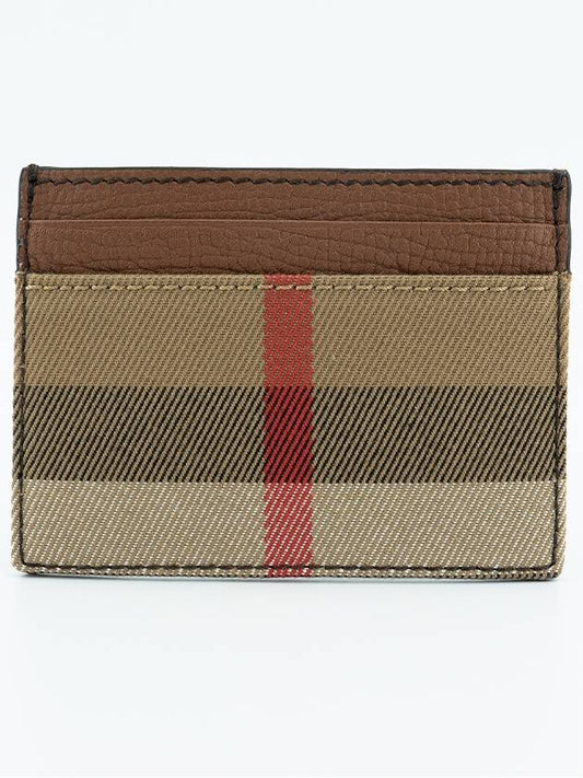 Sandon Check Leather Card Wallet Brown - BURBERRY - BALAAN 2