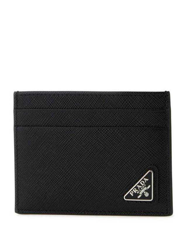 Saffiano Leather Card Holder Black - PRADA - BALAAN 3