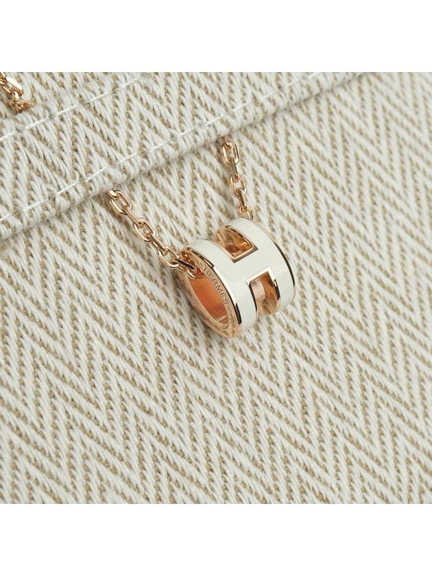 Mini Pop H Pendant Rose Gold & Blanc - HERMES - BALAAN 6