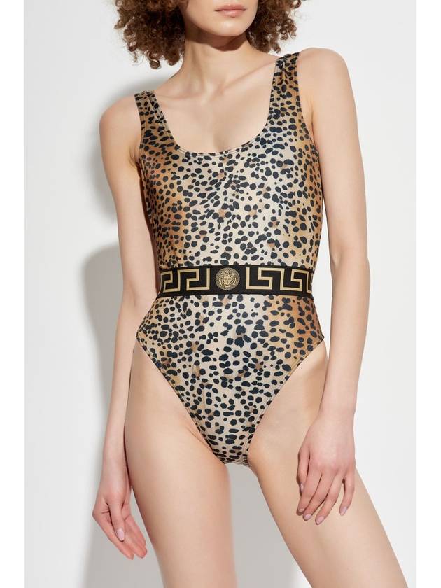 Versace One-piece Swimsuit With Animal Print, Women's, Beige - VERSACE - BALAAN 3