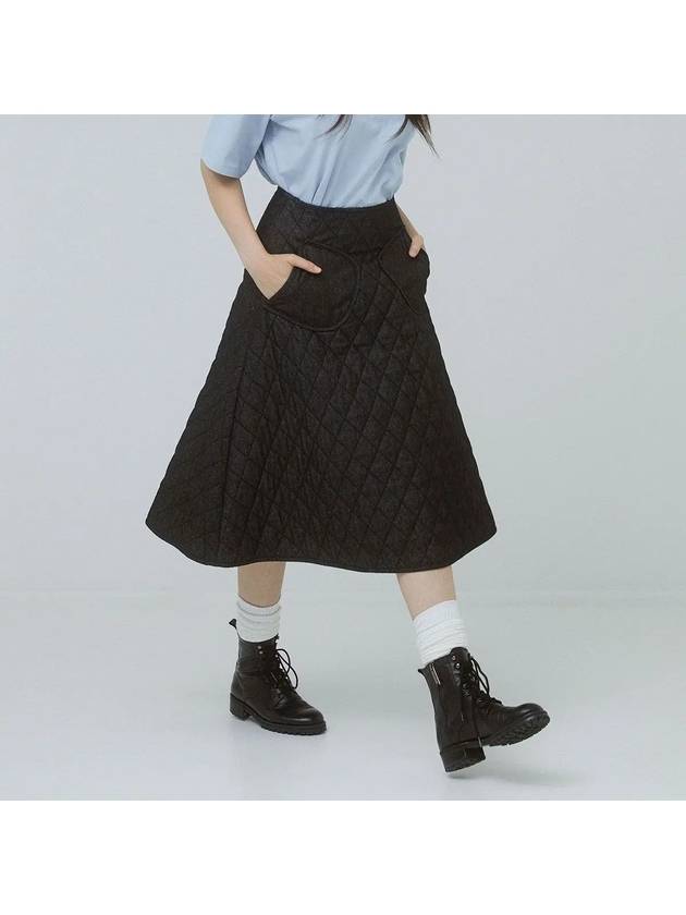 QU SKIRT BK quilted black - TIBAEG - BALAAN 1