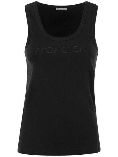 Women's Embroidered Logo Sleeveless Black - MONCLER - BALAAN 2