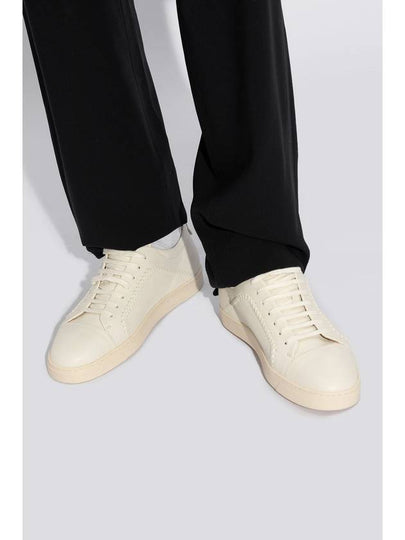 Giorgio Armani Leather Sneakers, Men's, Cream - GIORGIO ARMANI - BALAAN 2