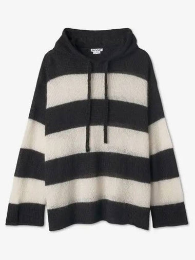 Striped knit hood black white CRTWXKNW004KNT021OFB - SUNNEI - BALAAN 1