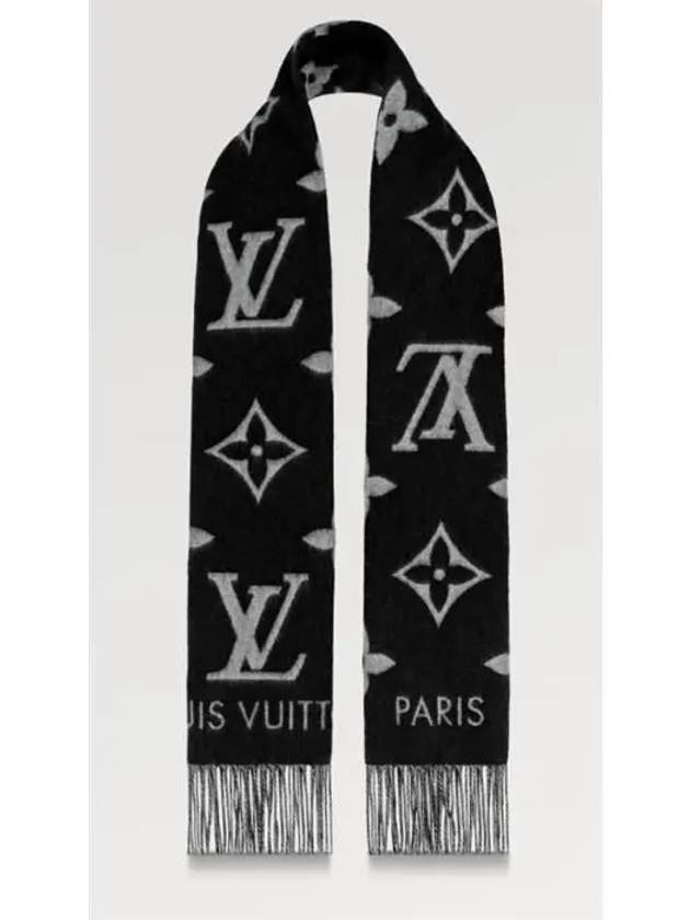 Reykjavik Monogram Cashmere Scarf Black - LOUIS VUITTON - BALAAN 3