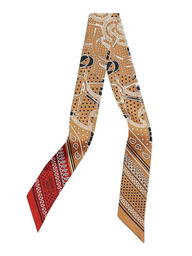 Eperon D'Or Bandana Twilly Scarf Beige Doré - HERMES - BALAAN 1