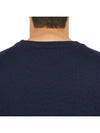 Fox Head Patch Regular Round Neck Pullover Knit Top Navy - MAISON KITSUNE - BALAAN 8