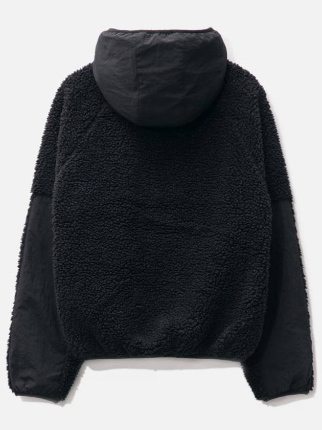 Sherpa Panel Hooded Jacket Black - STUSSY - BALAAN 3