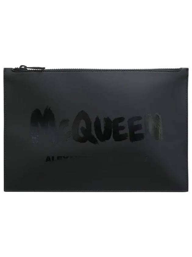 Graffiti Logo Clutch Bag Black - ALEXANDER MCQUEEN - BALAAN 2