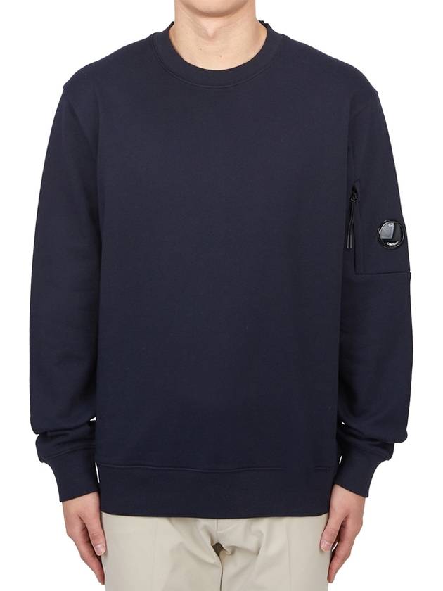 Diagonal Raised Fleece Lens Sweatshirt Navy - CP COMPANY - BALAAN 2