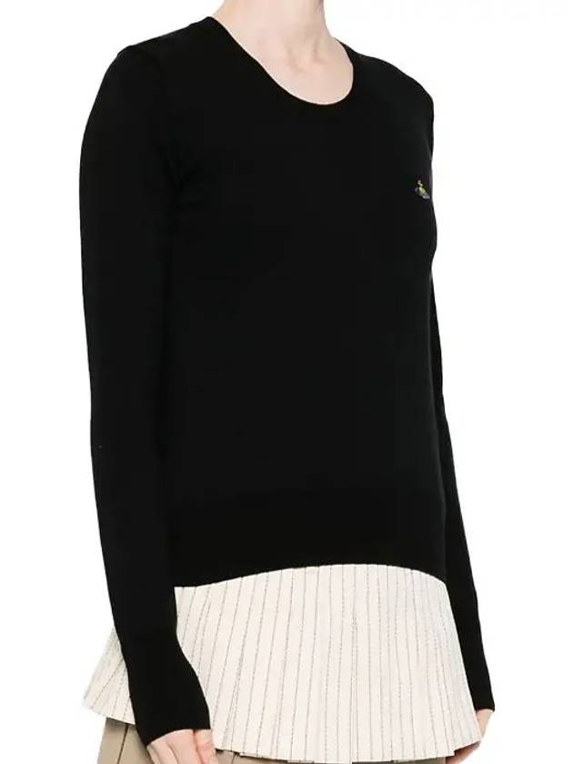 Embroidered Logo Knit Top Black - VIVIENNE WESTWOOD - BALAAN 3