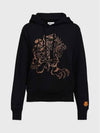 tiger print hooded top black - KENZO - BALAAN.